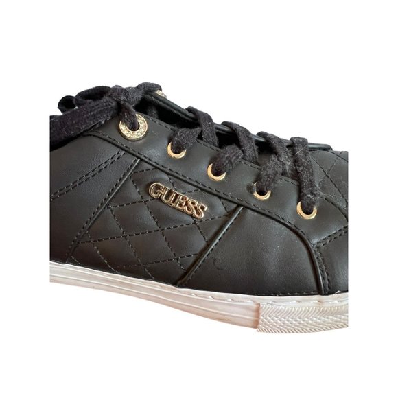 GUESS Women's Black Loven Lace Up Shoes Quilt Top Casual Walking Sneakers 11M - Picture 6 of 9